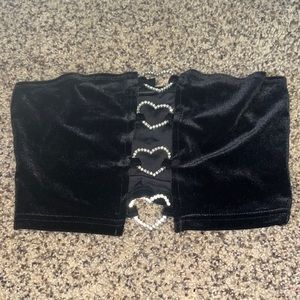 Tube top w fake diamond hearts